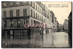 Old Postcard Billiard Crue of the Seine January 1910 Paris Street Surcouf and...