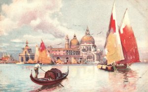Vintage Postcard 1910s The Basilica of Santa Maria della Salute Venice Italy Art