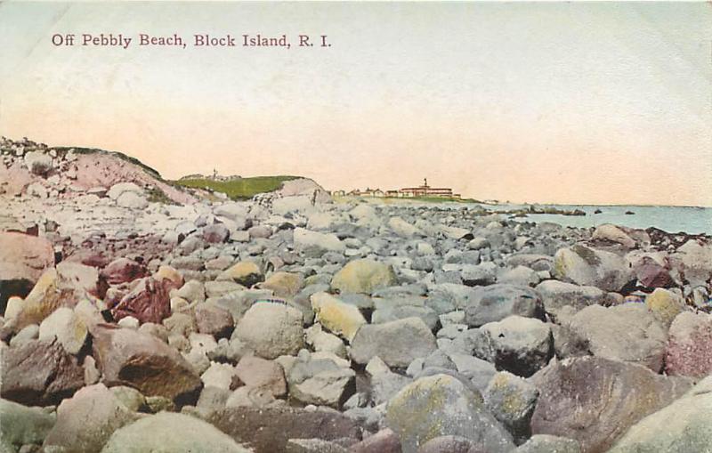 BLOCK ISLAND, RI Rhode Island  OFF PEBBLY BEACH     c1910s  Postcard