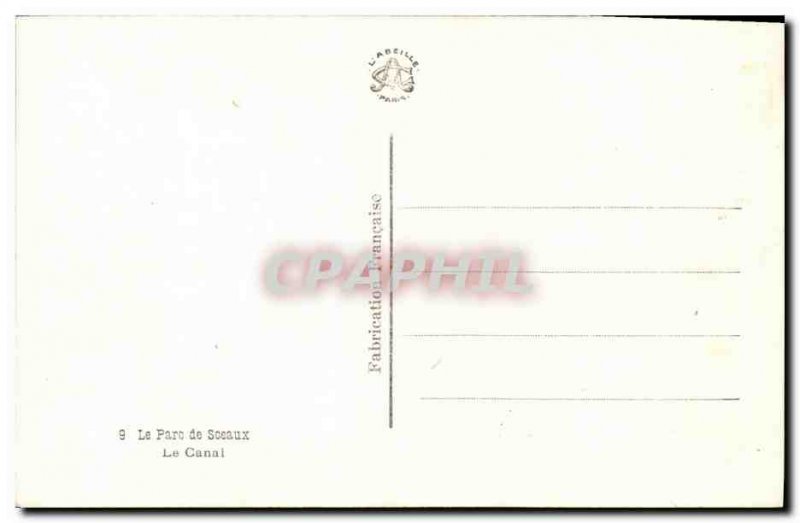 Old Postcard The Sceaux Park Canal
