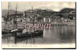 Old Postcard Menton Port and the City Charter