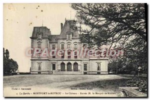 Postcard Old Sarthe Montfort Rotrou the castle entrance M Marquis de Nicolay