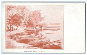 c1898 Boat Livery Exterior View Canoe Albert Lea Minnesota MN Vintage Postcard