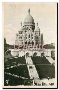 Old Postcard Paris and Sacre Coeur Basilica of the new Wonders and Gardens