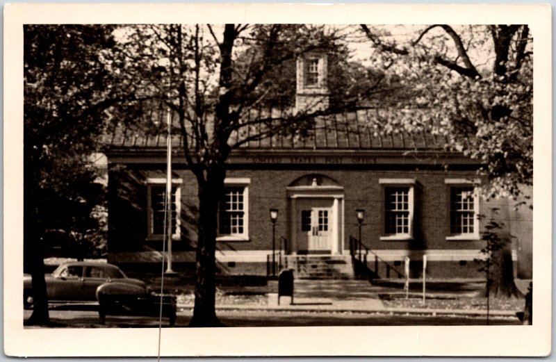 United States Post Office Front Building Real Photo RPPC Postcard