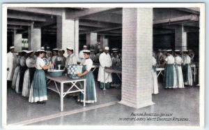 PACKING BONELESS CHICKEN in one of LIBBY'S WHITE ENAMELED KITCHENS  Postcard