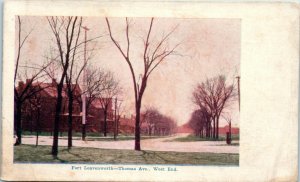 1900s Thomas Ave. West End Fort Leavenworth KS Postcard