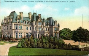 VINTAGE POSTCARD GOVERNMENT HOUSE TORONTO RESIDENCE OF LIEUTENANT GOVERNOR 1935