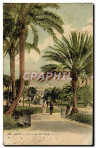 Postcard Old Nice View On Public Garden