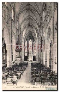 Old Postcard Plombieres (Vosges) Interior of I Church