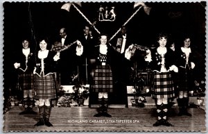 Highland Cabaret Strathpeffer Spa Performers on Stage Real Photo RPPC Postcard