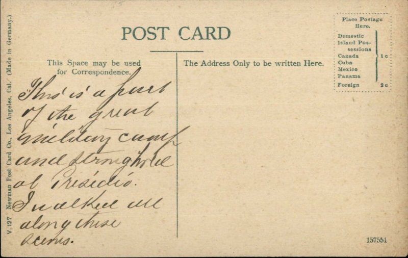 Presidio Barracks - San Francisco CA c1910 Postcard 