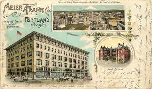 c1905 Multiview Postcard; Meier & Frank Department Store, Portland OR, Posted 