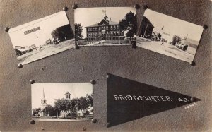 Bridgewater South Dakota Multiview Buildings Street View Real Photo PC AA82528