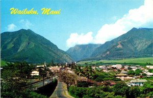 Maui, HI Hawaii  WAILUKU HOMES  Bird's Eye View ca1950's Vintage Chrome Postcard