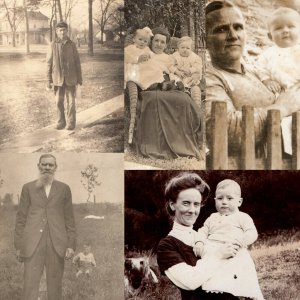 x5 LOT c1910s People Outdoors RPPC Nature Baby Woman Men Real Photos Old A176