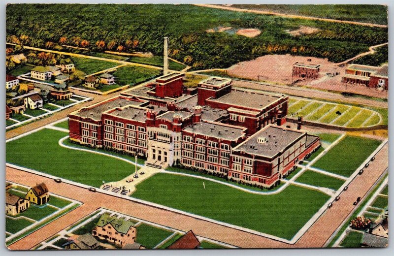 Vtg Hibbing Minnesota MN High School & Jr College Aerial View 1930s Postcard