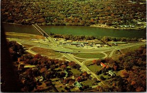 Aerial View North Second Auburn St Cloverleaf Illinois IL Postcard VTG UNP  