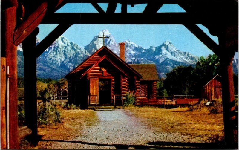 Chapel Of Transfiguration Moose Wyoming Historic Landmark Chrome Postcard 