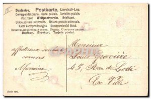 Old Postcard Fantasy Flowers Swallows Year 1906