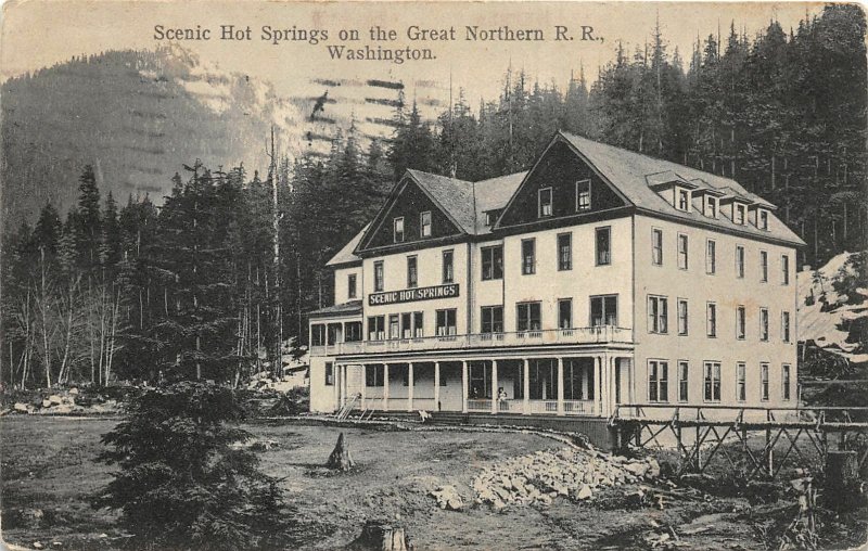 G33/ Vancouver? Washington Postcard 1910 Scenic Hot Springs Northern Railroad