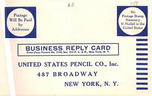 United States Pencil Co. New York, NY USA Advertising Unused 