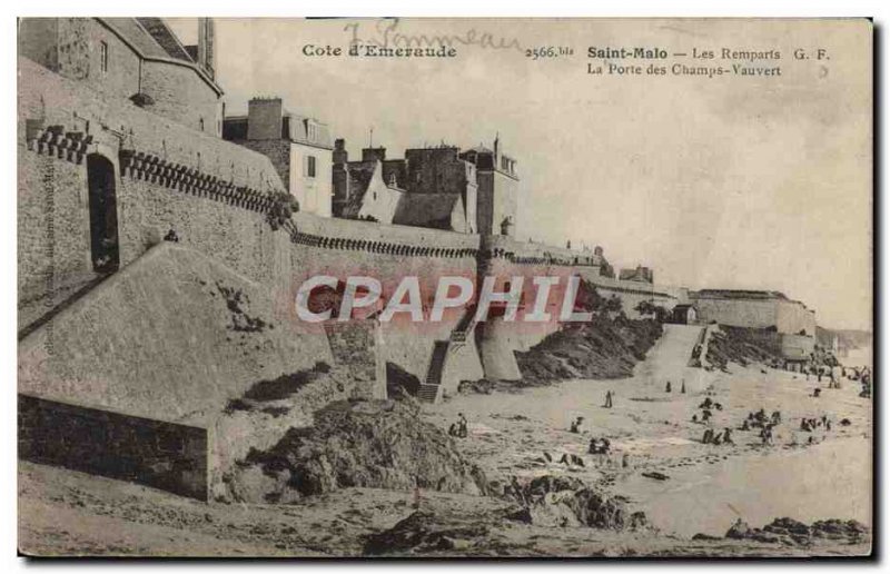 Postcard Old Saint Malo Les Remparts