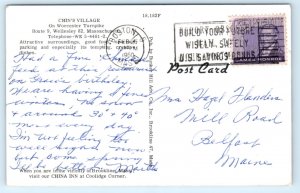 Worcester MA Chin's Village Chinese Restaurant Postcard Massachusetts