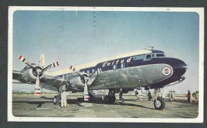 1940's PPC* United DC-6 Mainliners Good Card Used