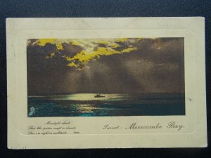 Lancashire MORECAMBE SUNSET Moonlight Clouds c1913 Postcard by Raphael Tuck 2881