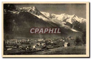 Old Postcard General view of Chamonix and Mont Blanc