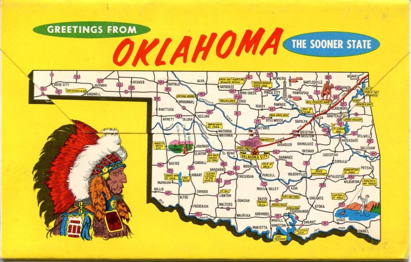 Folder -  Oklahoma, The Sooner State    12 views + map