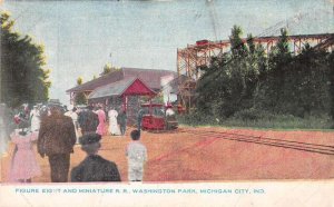 Michigan City Indiana Washington Park Roller Coaster Vintage Postcard AA54037