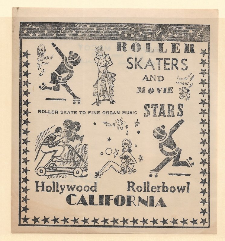 Hollywood Rollerbowl, Hollywood, Ca Roller Rink Label, mint (64030)