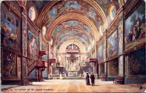 Postcard Malta Tuck 7090 - The Interior of St.John's Church