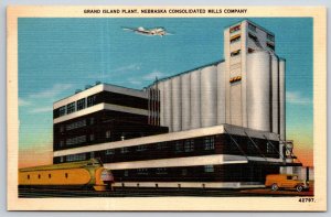 Nebraska~Grand Island Plant Of Consolidated Mills Company~Vintage Linen Postcard