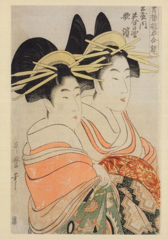 Kitagawa Utamaro Tamaya Brothel Prostitution Japanese Painting Postcard