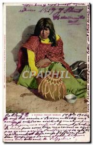 Old Postcard Wild West Cowboy A Pueblo Indian woman