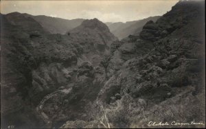 Kauai Hawaii Volcano Canyon Olohela c1920s-30s Real Photo Postcard