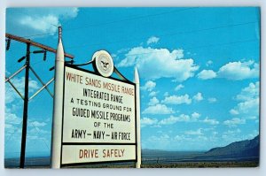 New Mexico NM Postcard White Sands Missile Range Primary Mission c1960 Vintage