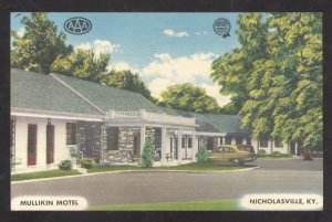 NICHOLASVILLE KENTUCKY KY MULLIKIN MOTEL VINTAGE LINEN ADVERTISING POSTCARD