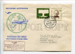 421888 GERMANY CHILE 1958 Lufthansa First Flight LH 500 Santiago de Chile COVER