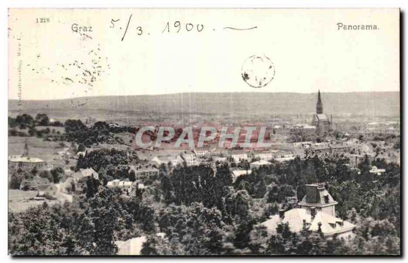 Postcard Old Graz Panorama