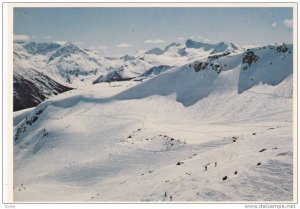 Rugged Spearhead Range looms majestically over Harmony Bowl, Whistler Mountai...