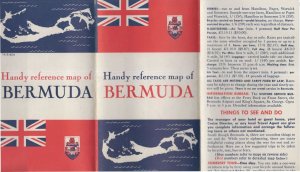 Handy Reference Map Of Bermuda Antique Folding Guide