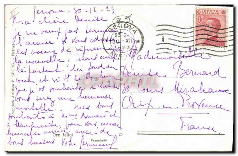 Old Postcard Roma Clock