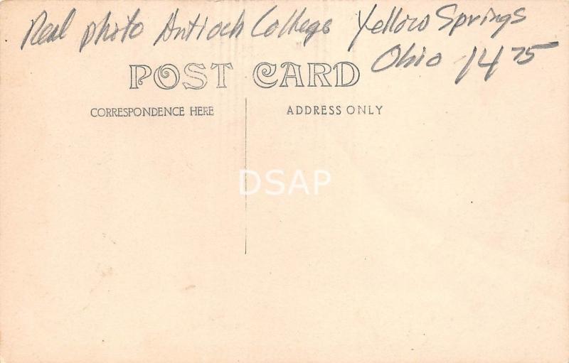 Ohio Postcard Real Photo RPPC YELLOW SPRINGS c1910 GIRLS DORM Antioch College 2 