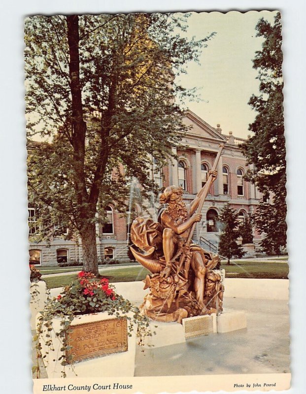 Postcard Elkhart County Courthouse Goshen Indiana USA