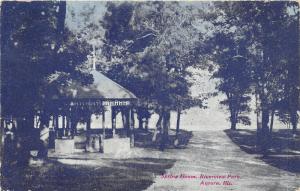 Aurora Illinois~Spring House @ Riverfront Park~1908 Postcard