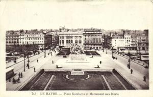 CPA Le HAVRE - Place Gambetta et Monument aux Morts (200943)